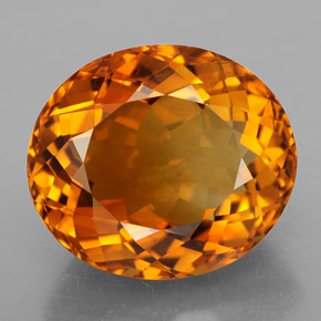 11,24 ctw natürlicher orangefarbener Citrin, Oval Schliff, VVS