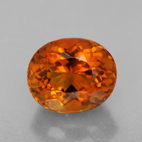 5,81 ctw natürlicher orangefarbener Citrin, Oval Schliff, VVS-VS