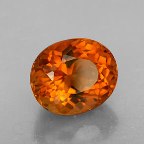 5,81 ctw natürlicher orangefarbener Citrin, Oval Schliff, VVS-VS