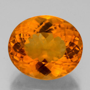 6,32 ctw natürlicher orangefarbener Citrin, Oval Schliff, VVS