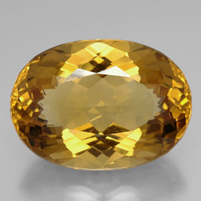 99,25 ctw natürlicher gelber Citrin, Oval Schliff, IF