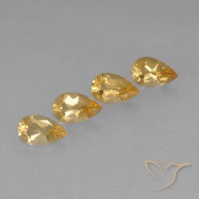 2.88ctw Natürlicher Light Orange-Gold  Citrin, Birnenform, VVS