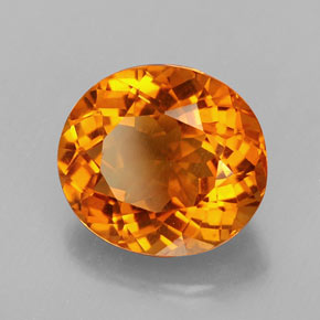 3,37 ctw natürlicher orangefarbener Citrin, Oval Schliff, VVS