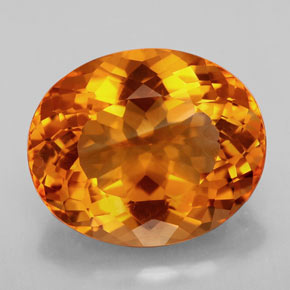 14,55 ctw natürlicher orangefarbener Citrin, Oval Schliff, IF