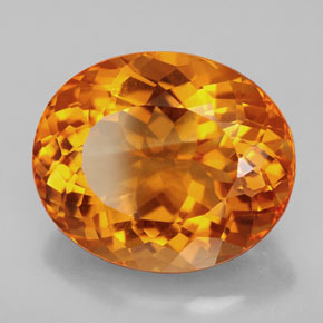 14,55 ctw natürlicher orangefarbener Citrin, Oval Schliff, IF