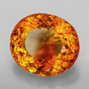 13,09 ctw natürlicher orangefarbener Citrin, Oval Schliff, IF