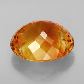 13,09 ctw natürlicher orangefarbener Citrin, Oval Schliff, IF