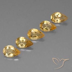 3.25ctw Natürlicher Golden Citrin, Birnenform, VVS-VS