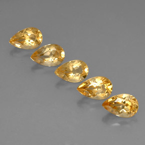4,14 ct natürliche gelber Citrin-Edelsteine, Birnenform, VVS