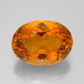 9,35 ctw natürlicher orangefarbener Citrin, Oval Schliff, IF