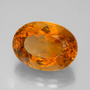 9,35 ctw natürlicher orangefarbener Citrin, Oval Schliff, IF