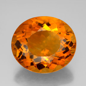 10,26 ctw natürlicher orangefarbener Citrin, Oval Schliff, IF