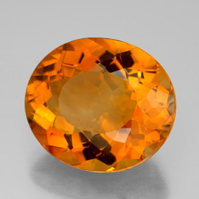 10,26 ctw natürlicher orangefarbener Citrin, Oval Schliff, IF