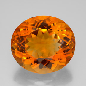 11,01 ctw natürlicher orangefarbener Citrin, Oval Schliff, IF