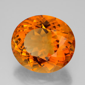 11,01 ctw natürlicher orangefarbener Citrin, Oval Schliff, IF