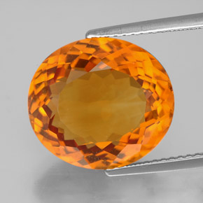 8,94 ctw natürlicher orangefarbener Citrin, Oval Schliff, IF