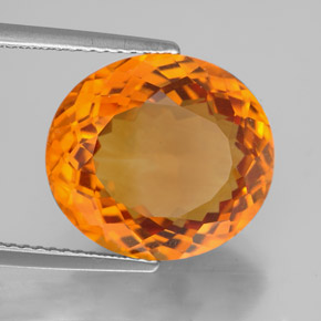8,94 ctw natürlicher orangefarbener Citrin, Oval Schliff, IF