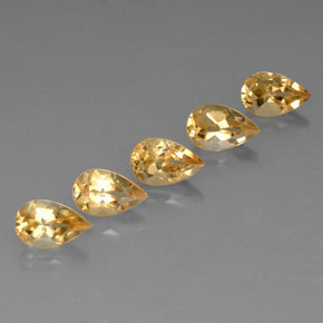 4,35 ct natürliche gelber Citrin-Edelsteine, Birnenform, VVS-VS
