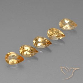 4.20 ct natürliche Medium-Light Orange-Gold  Citrin-Edelsteine, Birnenform, VVS-VS