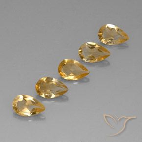 3.40 ct natürliche Light Orange-Gold  Citrin-Edelsteine, Birnenform, VVS-VS