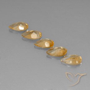 3.40 ct natürliche Light Orange-Gold  Citrin-Edelsteine, Birnenform, VVS-VS