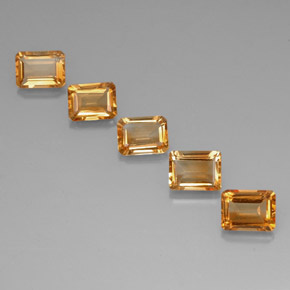 7,26 ct natürliche goldener Citrin-Edelsteine, Smaragdschliff, VVS-VS