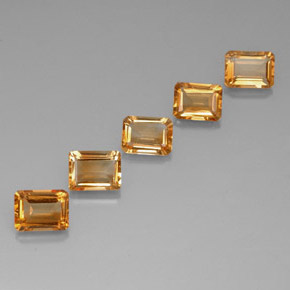 7,26 ct natürliche goldener Citrin-Edelsteine, Smaragdschliff, VVS-VS