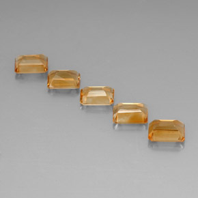 7,26 ct natürliche goldener Citrin-Edelsteine, Smaragdschliff, VVS-VS