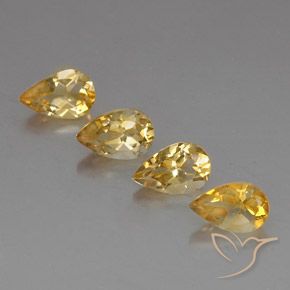 3.46ctw Natürlicher hellgolden Citrin, Birnenform, VVS-VS
