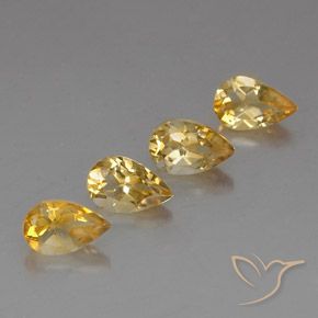 3.46 ct natürliche hellgolden Citrin-Edelsteine, Birnenform, VVS-VS
