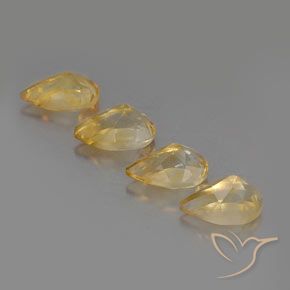 3.46 ct natürliche hellgolden Citrin-Edelsteine, Birnenform, VVS-VS