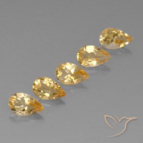 3.81ctw Natürlicher Orange-Gold  Citrin, Birnenform, VVS-VS