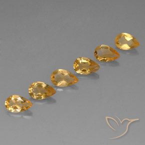 4.06ctw Natürlicher Medium-Light Orange-Gold  Citrin, Birnenform, VVS-VS