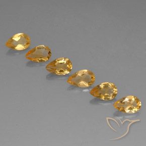 4.06 ct natürliche Medium-Light Orange-Gold  Citrin-Edelsteine, Birnenform, VVS-VS