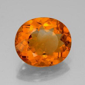 5,22 ctw natürlicher orangefarbener Citrin, Oval Schliff, VVS-VS