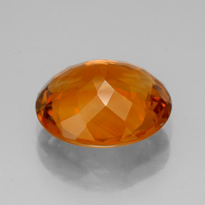 5,22 ctw natürlicher orangefarbener Citrin, Oval Schliff, VVS-VS