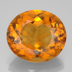 12,89 ctw natürlicher orangefarbener Citrin, Oval Schliff, VVS