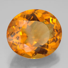 12,89 ctw natürlicher orangefarbener Citrin, Oval Schliff, VVS