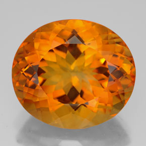13,96 ctw natürlicher orangefarbener Citrin, Oval Schliff, VVS