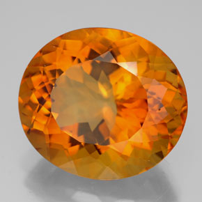 13,96 ctw natürlicher orangefarbener Citrin, Oval Schliff, VVS