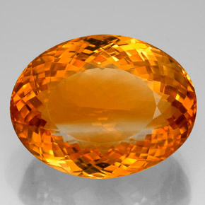 75,79 ctw natürlicher orangefarbener Citrin, Oval Schliff, IF