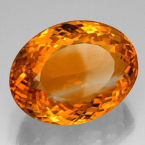 75,79 ctw natürlicher orangefarbener Citrin, Oval Schliff, IF