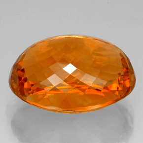 75,79 ctw natürlicher orangefarbener Citrin, Oval Schliff, IF