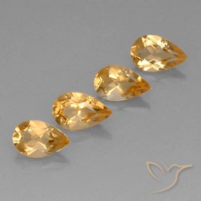 3.05 ct natürliche Orange-Gold  Citrin-Edelsteine, Birnenform, VVS