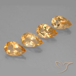 3.11 ct natürliche Mittelorange Citrin-Edelsteine, Birnenform, VVS