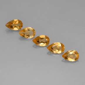 3,37 ct natürliche gelber Citrin-Edelsteine, Birnenform, VVS-VS