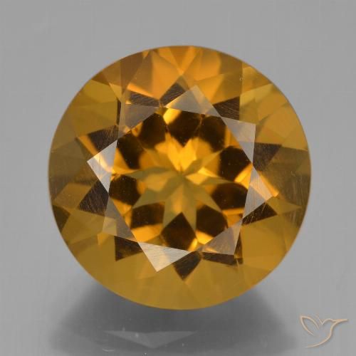 8.07ct Natürlicher gold-braun Citrin, Runden, VVS