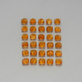  ct natürliche orangefarbener Citrin-Edelsteine, Quadrat, VVS-VS