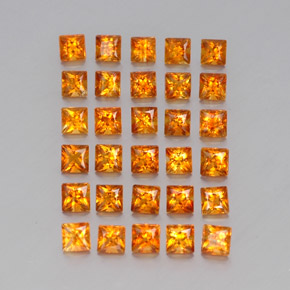  ct natürliche orangefarbener Citrin-Edelsteine, Quadrat, VVS-VS