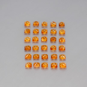  ct natürliche orangefarbener Citrin-Edelsteine, Quadrat, VVS-VS
